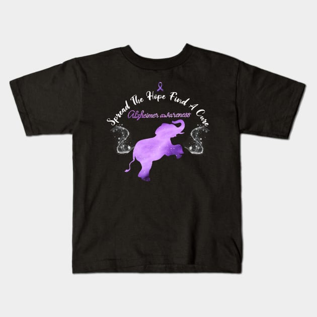 Alzheimer Awareness Spread The Hope Find A Cure Gift Kids T-Shirt by thuylinh8